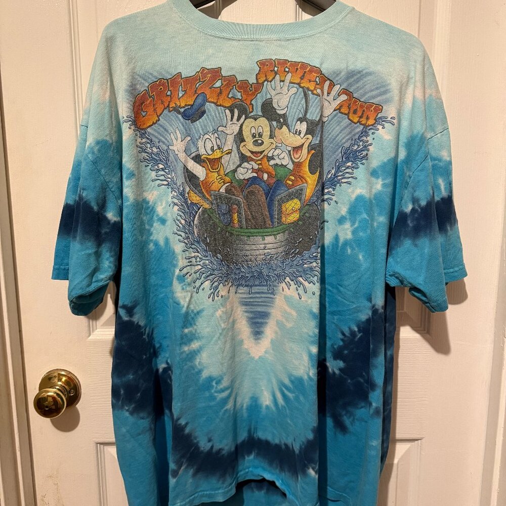 Vintage Disney Parks Grizzly River Run Tie Dye T Shirt 2X